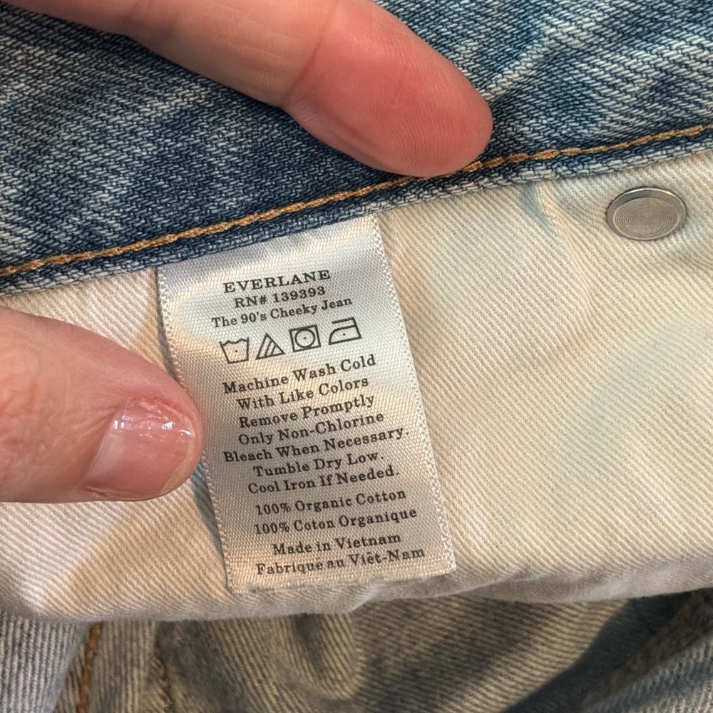 Everlane Light Wash Blue 90’s Cheeky Organic Cotton Relaxed Fit Jean Size 23 - Picture 7 of 7
